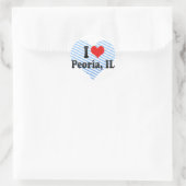 I Liebe Peoria, IL Runder Aufkleber (Tasche)