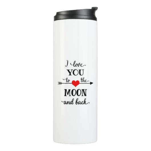 I Liebe personalisiert zum Mond und zurück Thermosbecher (Nach links gedreht)