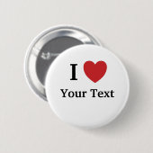 I Liebe Personalizable Button / Abzeichen - Hinzuf (Vorne & Hinten)