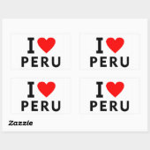 I Liebe Peru Land wie Herztourismus Rechteckiger Aufkleber (Blatt)