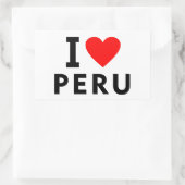 I Liebe Peru Land wie Herztourismus Rechteckiger Aufkleber (Tasche)