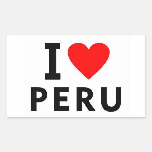 I Liebe Peru Land wie Herztourismus Rechteckiger Aufkleber (Vorderseite)