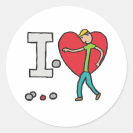 I Liebe Petanque Runder Aufkleber