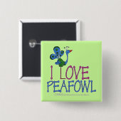 I LIEBE PFAU BUTTON (Vorne & Hinten)