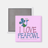 I LIEBE PFAU MAGNET (Vorderseite/Rückseite)