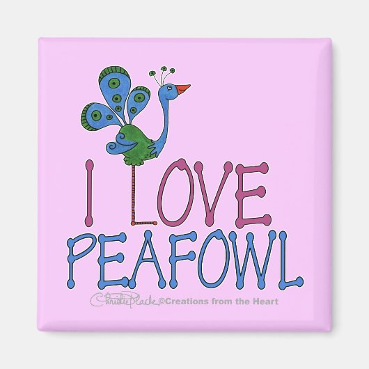 I LIEBE PFAU MAGNET (Vorne)