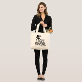 I LIEBE PFAU SILHOUETTE JUMBO STOFFBEUTEL (Vorderseite (Model))
