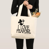 I LIEBE PFAU SILHOUETTE JUMBO STOFFBEUTEL (Vorderseite (Produkt))