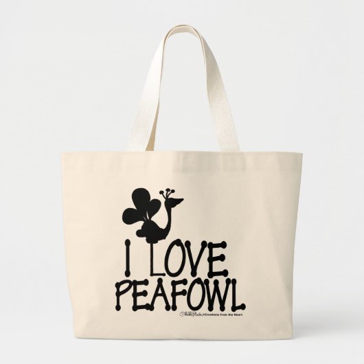 I LIEBE PFAU SILHOUETTE JUMBO STOFFBEUTEL (Vorne)