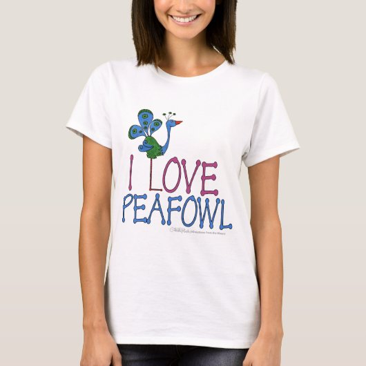 I LIEBE PFAU T-Shirt (Vorderseite)