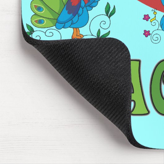 I Liebe-Pfaus Mousepad (Ecke)