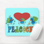 I Liebe-Pfaus Mousepad (Mit Mouse)