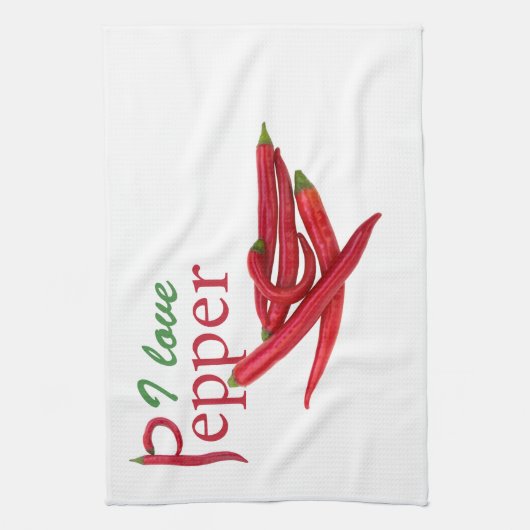 I Liebe Pfeffer Geschirrtuch (Vertikal)