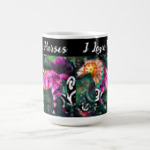 I Liebe Pferde Abstrakte whimsical Horse Malerei Kaffeetasse (Mittel)