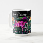 I Liebe Pferde Abstrakte whimsical Horse Malerei Kaffeetasse (Vorderseite Links)