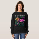 I Liebe Pferde Abstrakte whimsical Horse Malerei Sweatshirt (Vorne ganz)