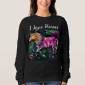 I Liebe Pferde Abstrakte whimsical Horse Malerei Sweatshirt (Vorderseite)