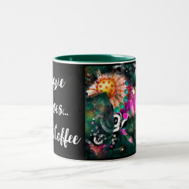 I Liebe Pferde Abstrakte whimsical Horse Malerei Zweifarbige Tasse