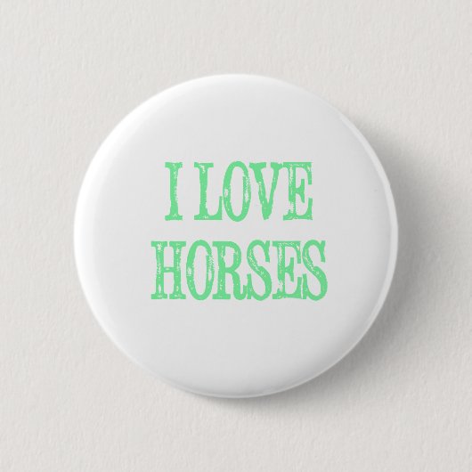 I Liebe Pferde blass grün Button (Vorderseite)