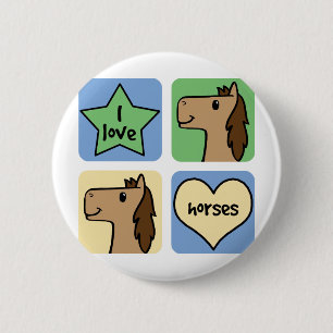 I Liebe Pferde Button