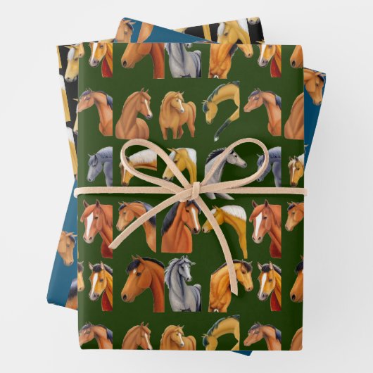 I Liebe Pferde Geschenkpapier Set (Beispiel)