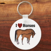 I Liebe Pferde Keyring Schlüsselanhänger (Vorderseite)