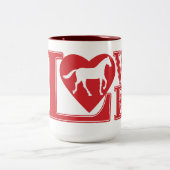 I Liebe Pferde, Liebe Pferde Zweifarbige Tasse (Mittel)