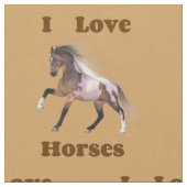 I Liebe Pferde - Paint Horse Fabric Stoff (Nahaufnahme)