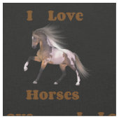I Liebe Pferde - Paint Horse Fabric Stoff (Nahaufnahme)