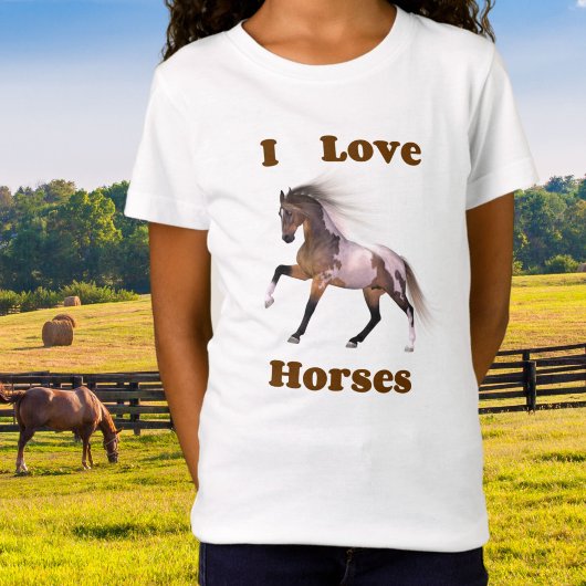 I Liebe Pferde - Paint Horse - Girls Pferd T - Shi T-Shirt