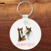 I Liebe Pferde Portrait Schlüsselanhänger (Vorderseite)