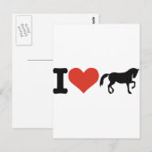 I Liebe Pferde Postkarte (Vorne/Hinten)