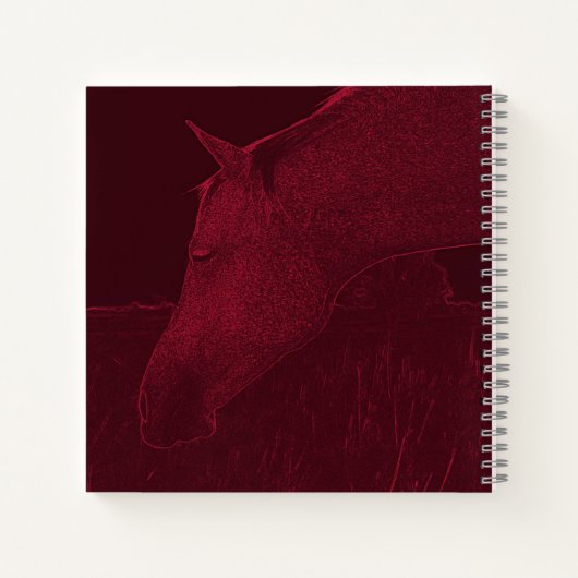 I Liebe Pferde Reitfreund Burgund Notebook Notizblock (Rückseite)