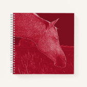 I Liebe Pferde Reitfreund Burgund Notebook Notizblock (Vorderseite)