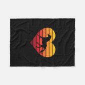 I Liebe Pferde Retro Herz Fleecedecke (Vorderseite (Horizontal))