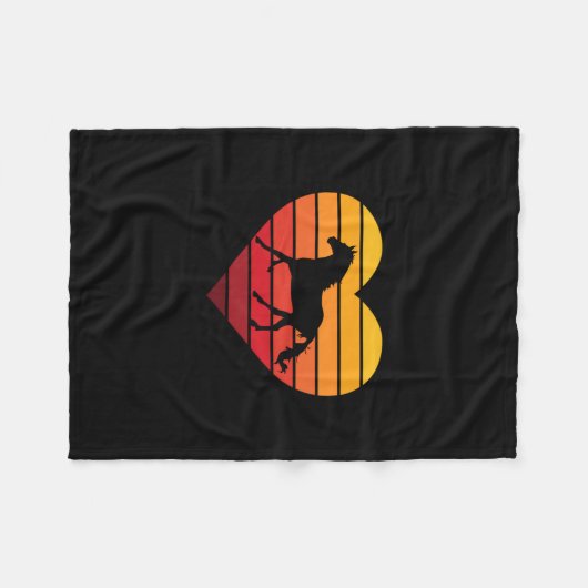I Liebe Pferde Retro Herz Fleecedecke (Vorderseite (Horizontal))