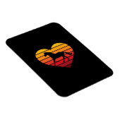 I Liebe Pferde Retro Herz Magnet (Rechte Seite)