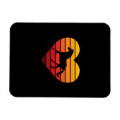 I Liebe Pferde Retro Herz Magnet (Horizontal)