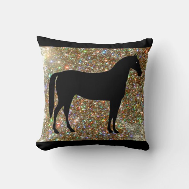 I Liebe Pferde Sparkle Kissen (Vorderseite)