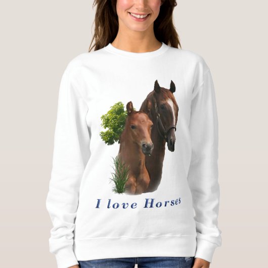 I Liebe Pferde Sweatshirt (Vorderseite)