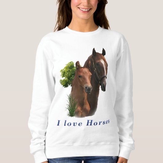 I Liebe Pferde Sweatshirt (Vorderseite)