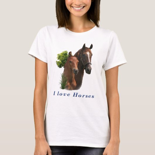I Liebe Pferde T-Shirt (Vorderseite)