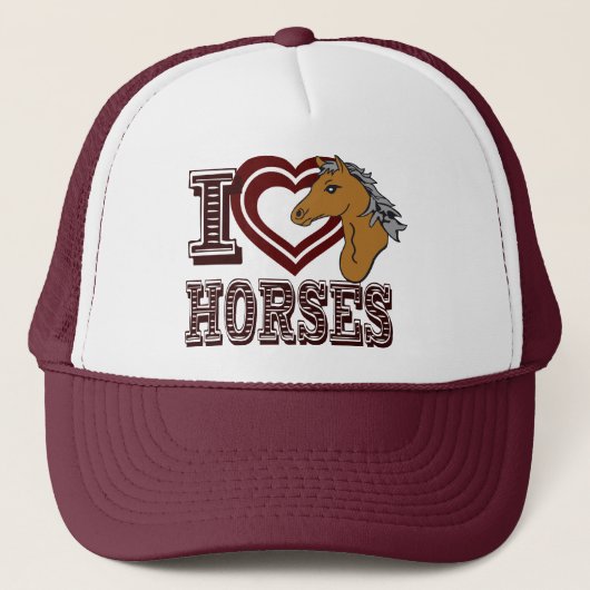 I Liebe Pferde Truckerkappe (Vorderseite)