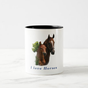 I Liebe Pferde Zweifarbige Tasse