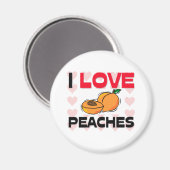 I Liebe Pfirsiche Magnet (Vorderseite/Rückseite)