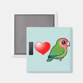 I Liebe pfirsichfarbene Lovebirds Magnet (Vorderseite/Rückseite)