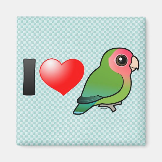 I Liebe pfirsichfarbene Lovebirds Magnet (Vorne)