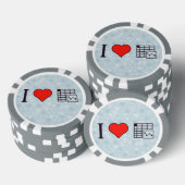 I Liebe Pflege von Platten Pokerchips (Stapel)