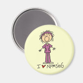 I Liebe Pflege von T - Shirt und Geschenken Magnet (Vorderseite/Rückseite)