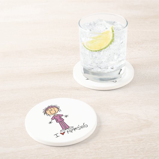 I Liebe Pflege von T - Shirt und Geschenken Untersetzer (Seite)